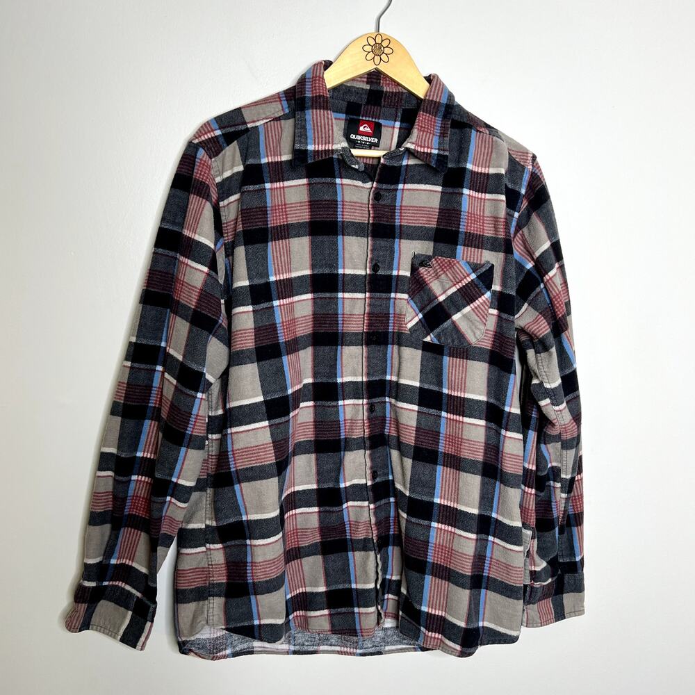 Quiksilver Plaid Button Down Flannel Shirt